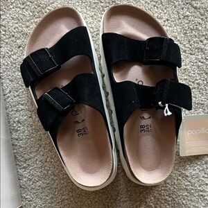 Papillio Black Suede Women's Sandals